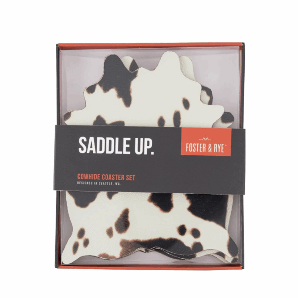 JUEGO DE 4 PORTAVASOS VACA