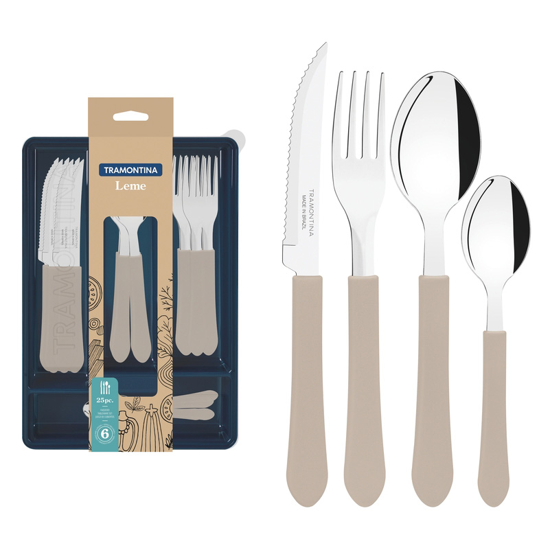 JUEGO DE 12 CUBIERTOS LEME GRIS