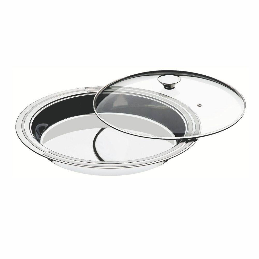 PLATO REDONDO CON TAPA VIDRIO 30CM