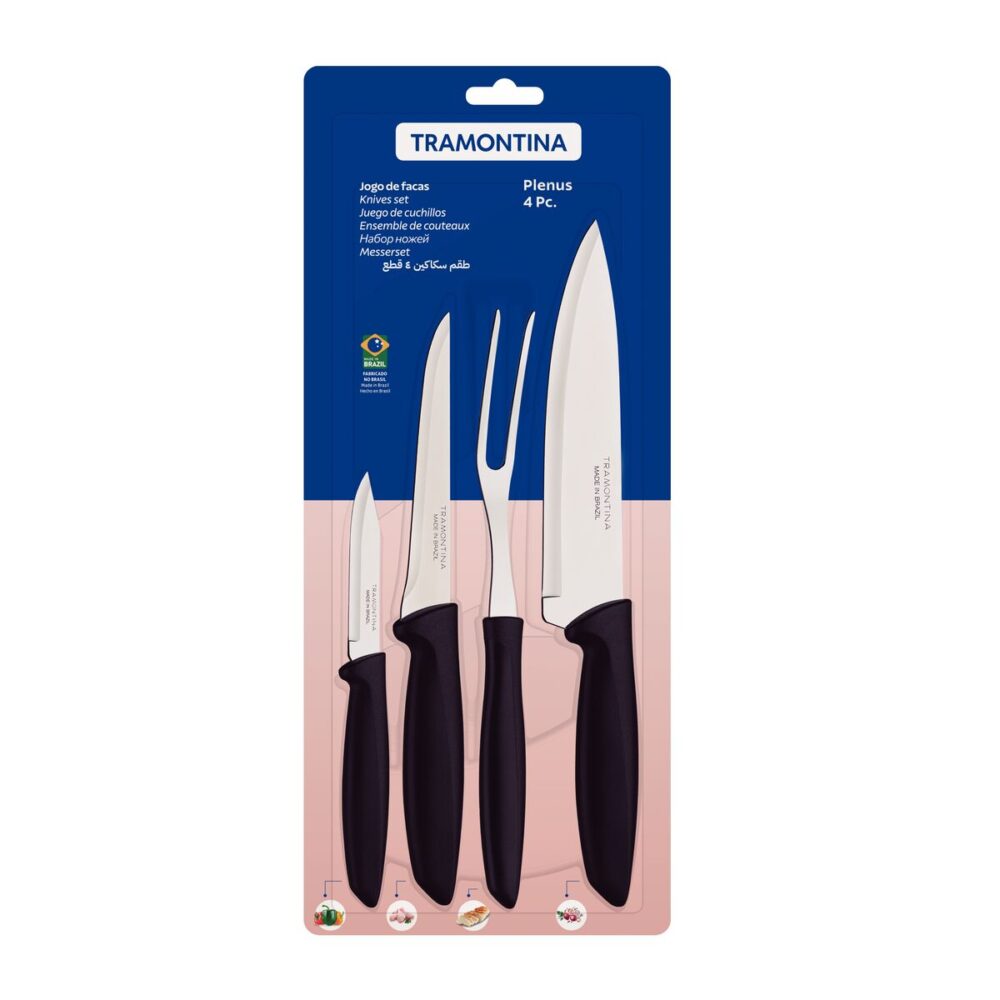 JUEGO DE 4 CUCHILLOS PLENUS NGR