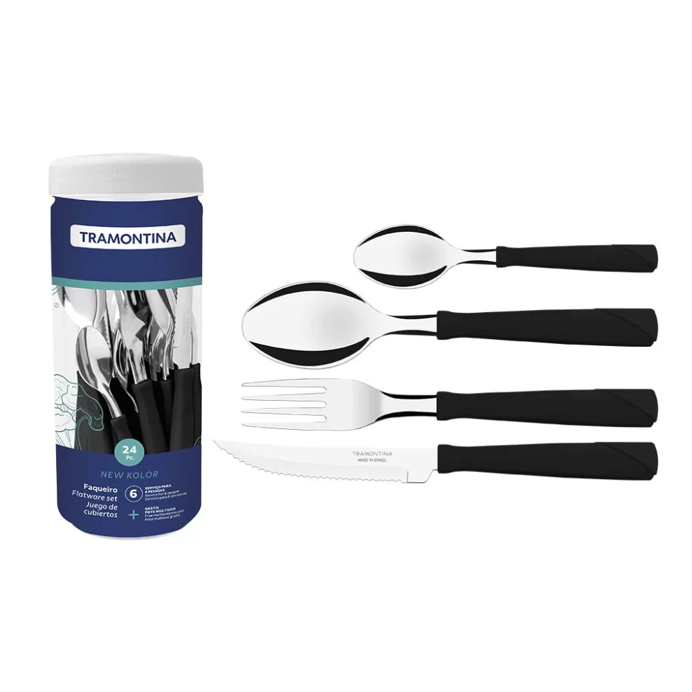 JUEGO DE 24 CUBIERTOS NEGRO NK