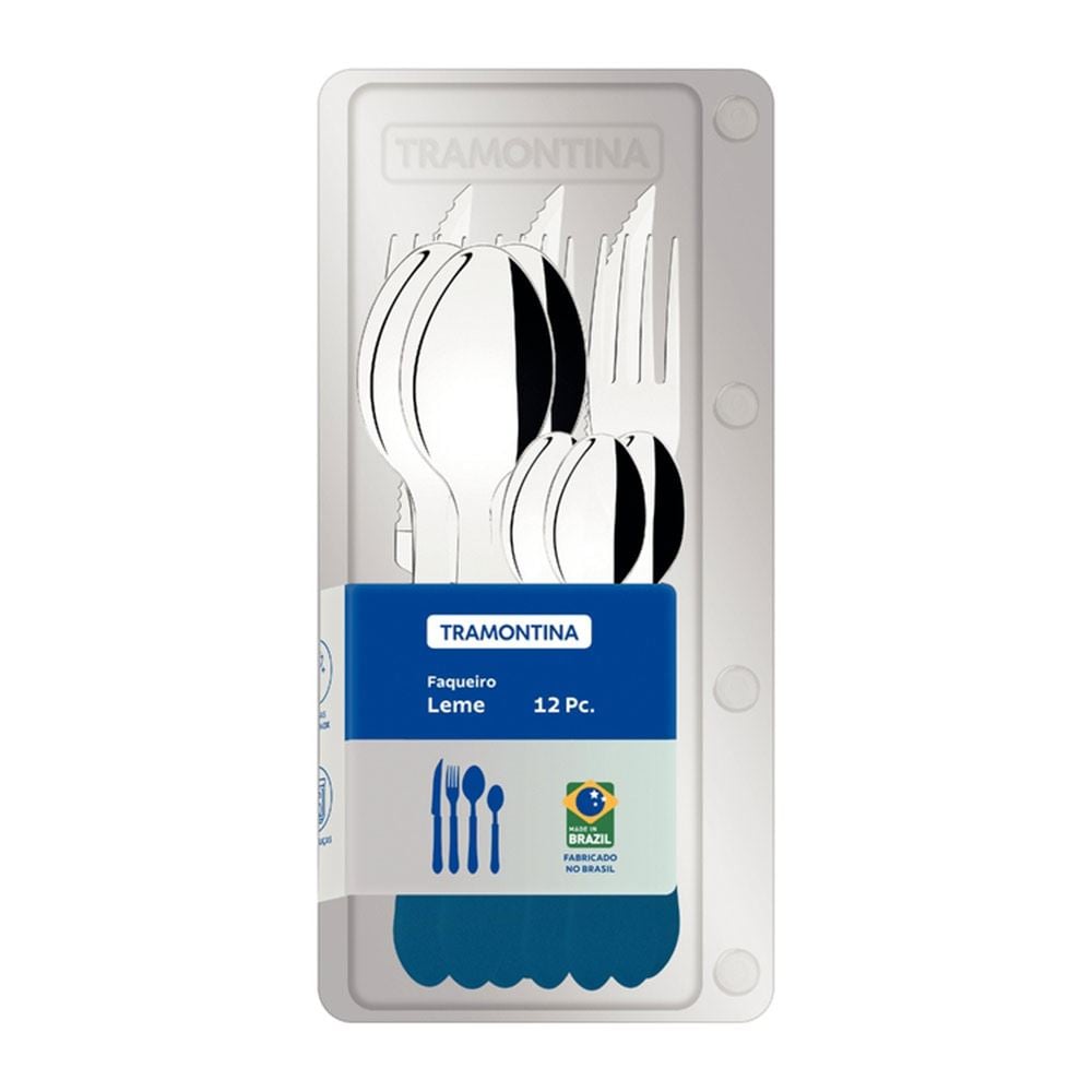 JUEGO DE 12 CUBIERTOS LEME AZUL