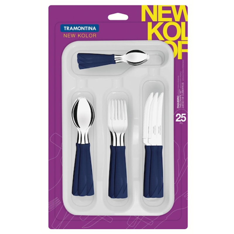 JUEGO DE 24 CUBIERTOS NK AZUL