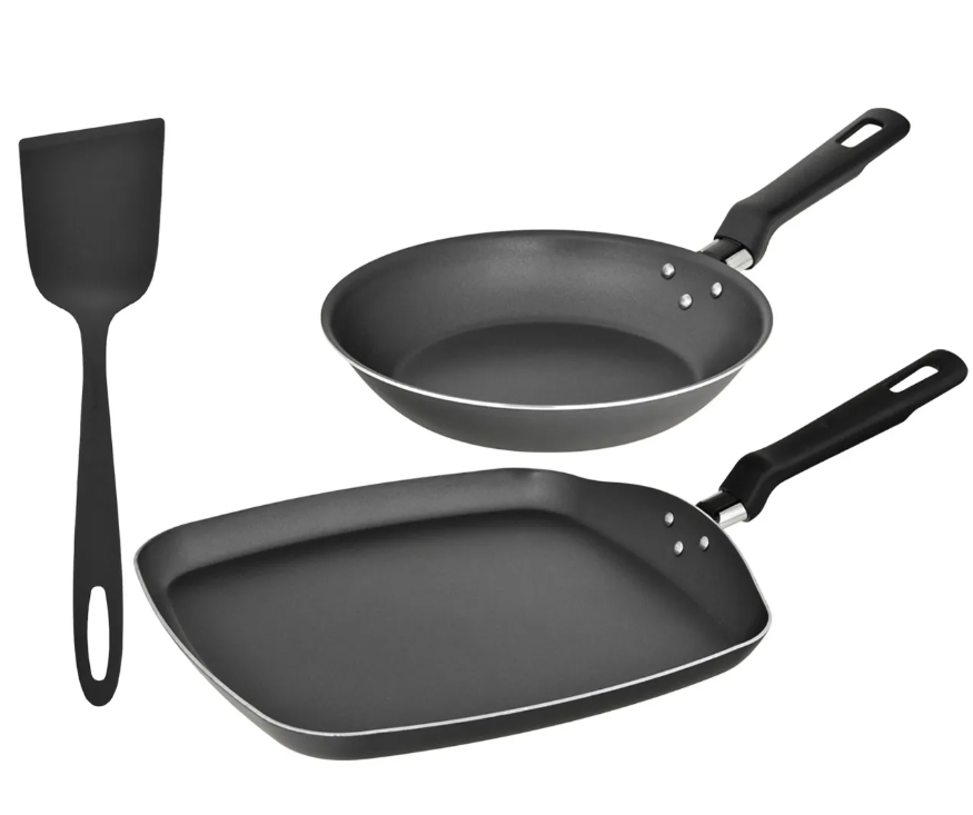 LORETO JUEGO 3 BIFERA + SARTEN + SPATULA