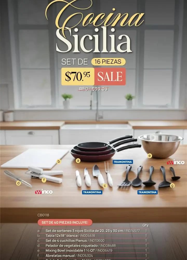 SET DE COCINA SICILIA