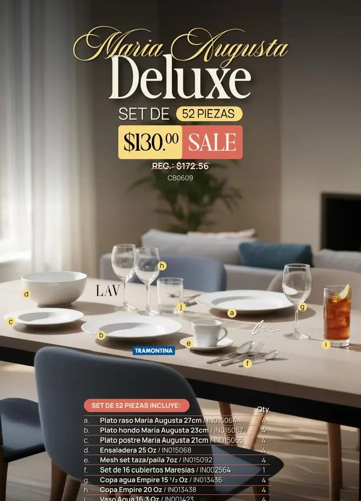 MARIA AUGUSTA DELUXE SET DE 52 PIEZAS