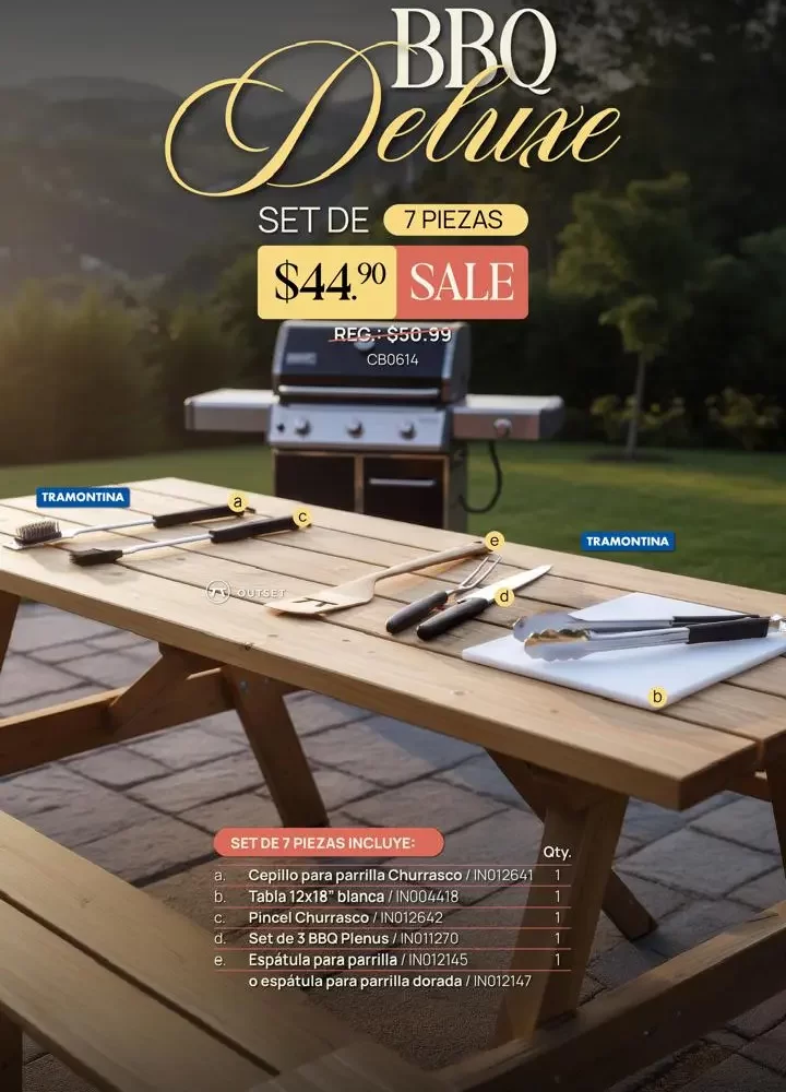 BBQ DELUXE SET DE 7 PIEZAS