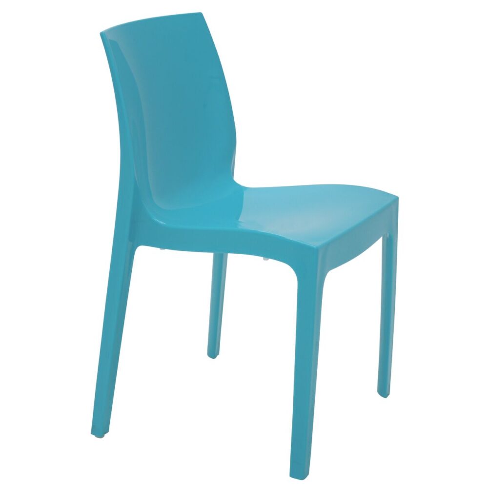 SILLA SUMMA ALICE BRILLO EN POLIPROPILENO AZUL
