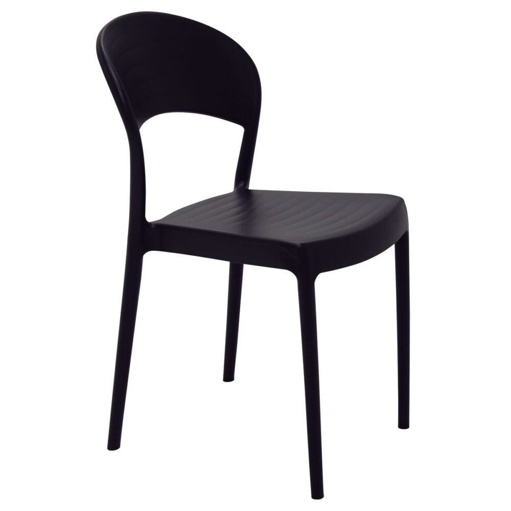 SILLA SUMMA SISSI CON RESPALDO CERRADO NEGRO