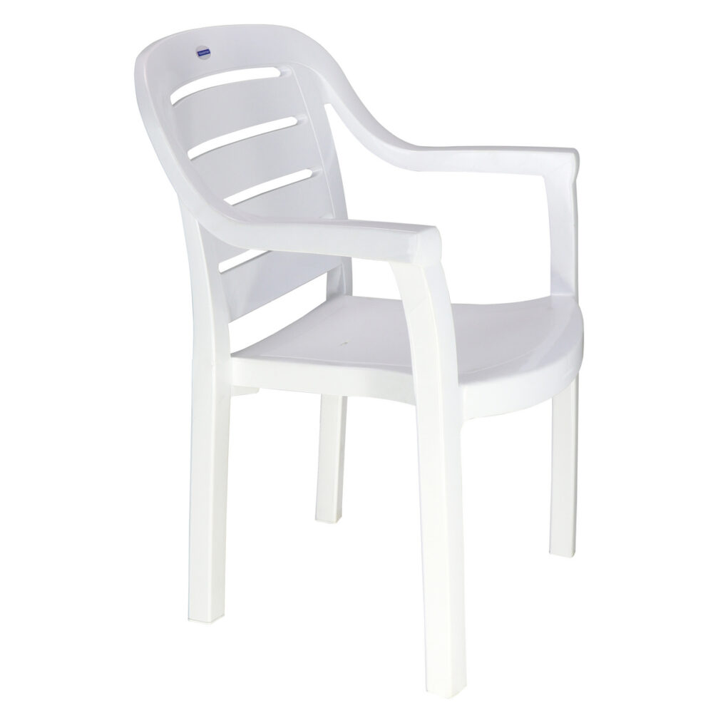 SILLA MIAMI CON RESPALDO HORIZONTAL BLANCO